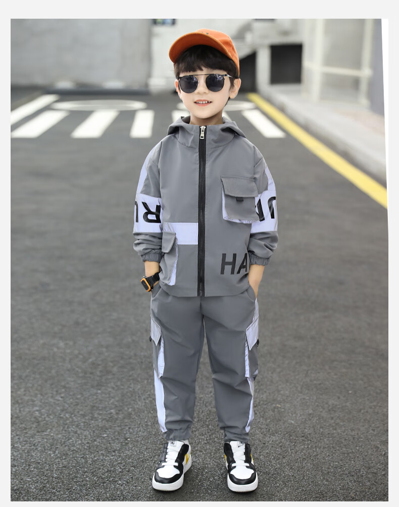 件套春秋装316岁中大儿童小男孩学生衣服8803黑色120合适身高110120cm