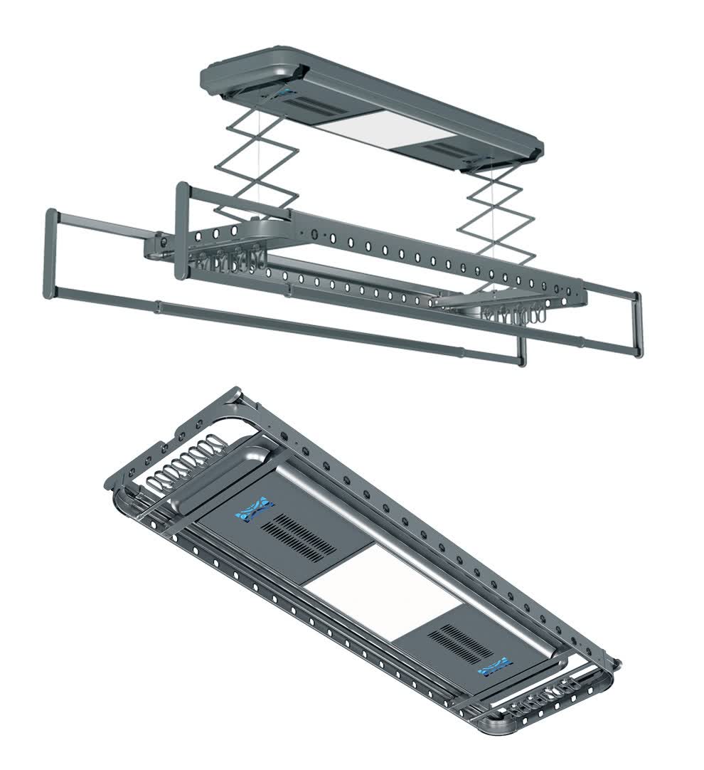 德国奥格玛电动晾衣架遥控升降智能晾衣机超薄隐形支架带烘干消毒声控