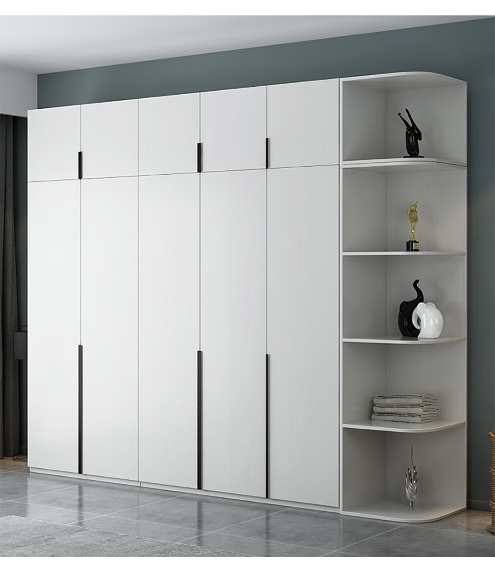 主力 衣柜 现代简约衣柜对开门玻璃门经济型北欧小户型板式组合衣帽间