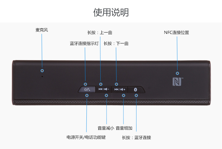 dostyle SD803 2.0双声道蓝牙音箱 NFC 免提通话 黑色【含保护套】