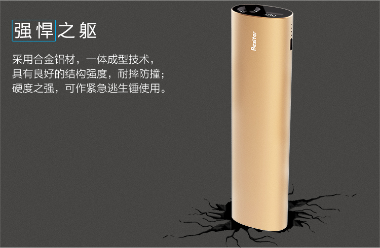 倍斯特 10400毫安 移动电源/充电宝 0177+特斯拉 香槟金