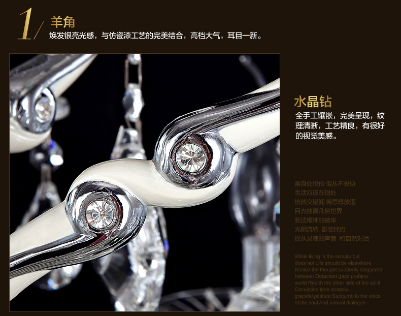洲明翰源水晶吊灯现代唯美水晶灯饰客厅灯具客厅吊灯UHSJ220不带光源 六头UHSJ220光源E14*6直径68厘米