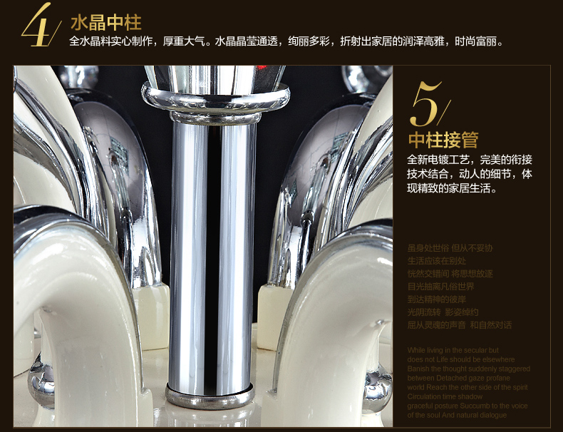 洲明翰源水晶吊灯现代唯美水晶灯饰客厅灯具客厅吊灯UHSJ220不带光源 六头UHSJ220光源E14*6直径68厘米