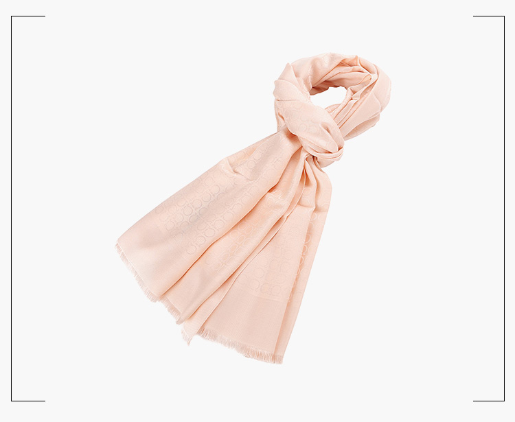 salvatore ferragamo 菲拉格慕 女士裸色混纺印花休闲围巾 323010