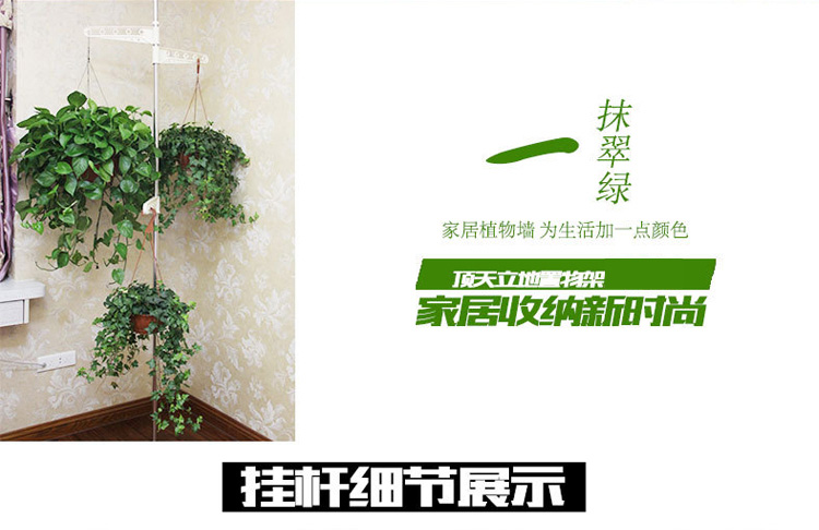 丽姿多功能落地式衣服挂 卧室门厅单杆挂衣架可伸缩顶天立地衣帽架创意落地伸缩衣服架