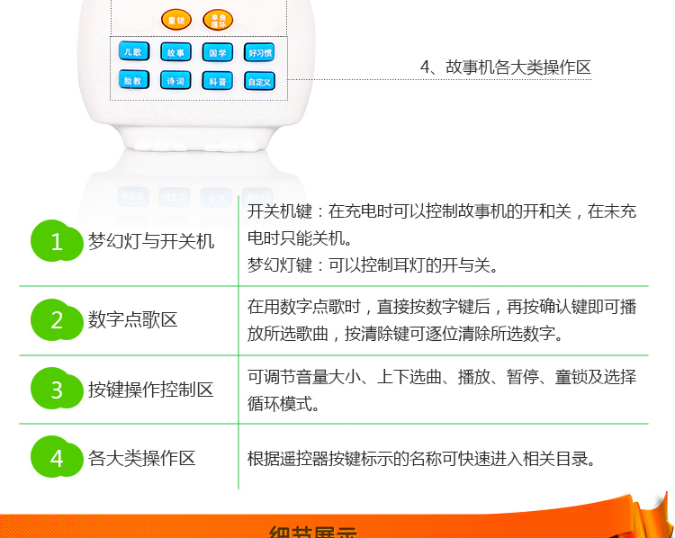 【京东超市】知识花园 益智玩具 糖果兔P6早教机婴幼儿童故事机（4G内存卡带摇控器）粉色