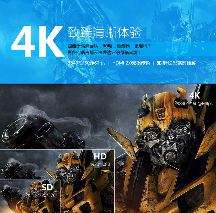 优酷（youku）YK-K1 网络电视机顶盒旗舰版 超强硬件配置 优酷土豆海量精彩内容 4K 3D专享