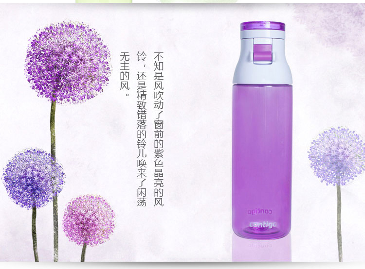 
                                        contigo 美国 杯户运动水杯外防漏便携随手杯塑料水杯-杰克逊 海水蓝色650ML                