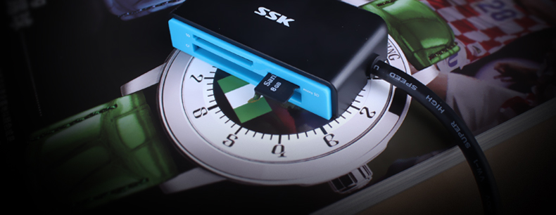 SSK飚王 SCRM330 高速USB3.0多合一读卡器 支持TF\SD\CF等手机相机卡