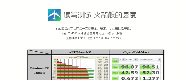 SSK飚王 HE-G303天启移动硬盘盒USB3.0 2.5寸 sata串口 9.5mm