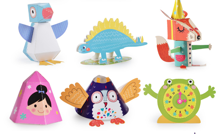 芙蓉天使 ts8233手工纸艺4合1套装(立体手动折纸/彩色剪纸) 幼儿园