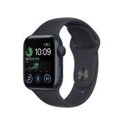 Apple Watch SE 2022款智能手表GPS款40毫米午夜色铝金属表壳午夜色运动型表带 健康电话手表  MNJT3CH/A