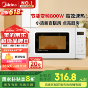 美的（Midea）变频小清新微波炉 液晶屏幕 磨砂面板 小型20L家用 匠心工艺（PM2002）