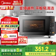 美的（Midea）家用变频微波炉平板式易清洁 800W微波速热 一键智能菜单 钻石背板 微晶面板加热20L（PM20M2）