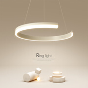 RSRDDY创意led吊灯简约现代饭厅灯极简主卧室灯客厅灯网红吧台餐桌灯具 直径60CM-苹果手机调光通1