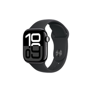 Apple/苹果 Watch Series 10 智能手表GPS+蜂窝款42毫米亮黑色铝金属表壳黑色运动型表带M/L MWXN3CH/B