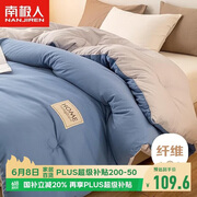 南极人双人春秋被子 工艺纤维四季被芯空调被厚6斤 200*230cm蓝灰