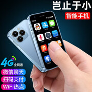 3.0英寸迷你智能手机学生专用小尺寸小屏幕袖珍儿童手机超小特小打电话初中生高中生可微信可支付 蓝色 6+128GB 标准版 带充电器