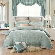 水星家纺 大提花六件套 欧式轻奢床单被罩被套床上用品套件 艾利克斯 加大双人1.8米床