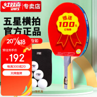 红双喜DHS狂飚五星乒乓球拍横拍反胶弧圈结合快攻H5002含拍包