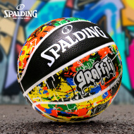 斯伯丁（SPALDING）篮球街头赛事涂鸦系列7号橡胶室外比赛蓝球 84-372Y