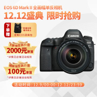 佳能（Canon）EOS 6D Mark II 6D2全画幅 专业单反相机 L级24-105标准镜头套装（约2620万像素/4K延时视频短片）