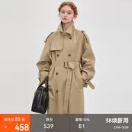 fano studios范洛Fano 复古经典廓形双排扣翻领风衣女2026系带气质中长款外套 卡其黄 第二批 XS
