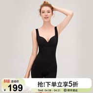 美人计新款国潮大师系列连体衣春夏季塑身内衣收腹女6066 优雅雅黑 XL (建议体重50KG_60KG)