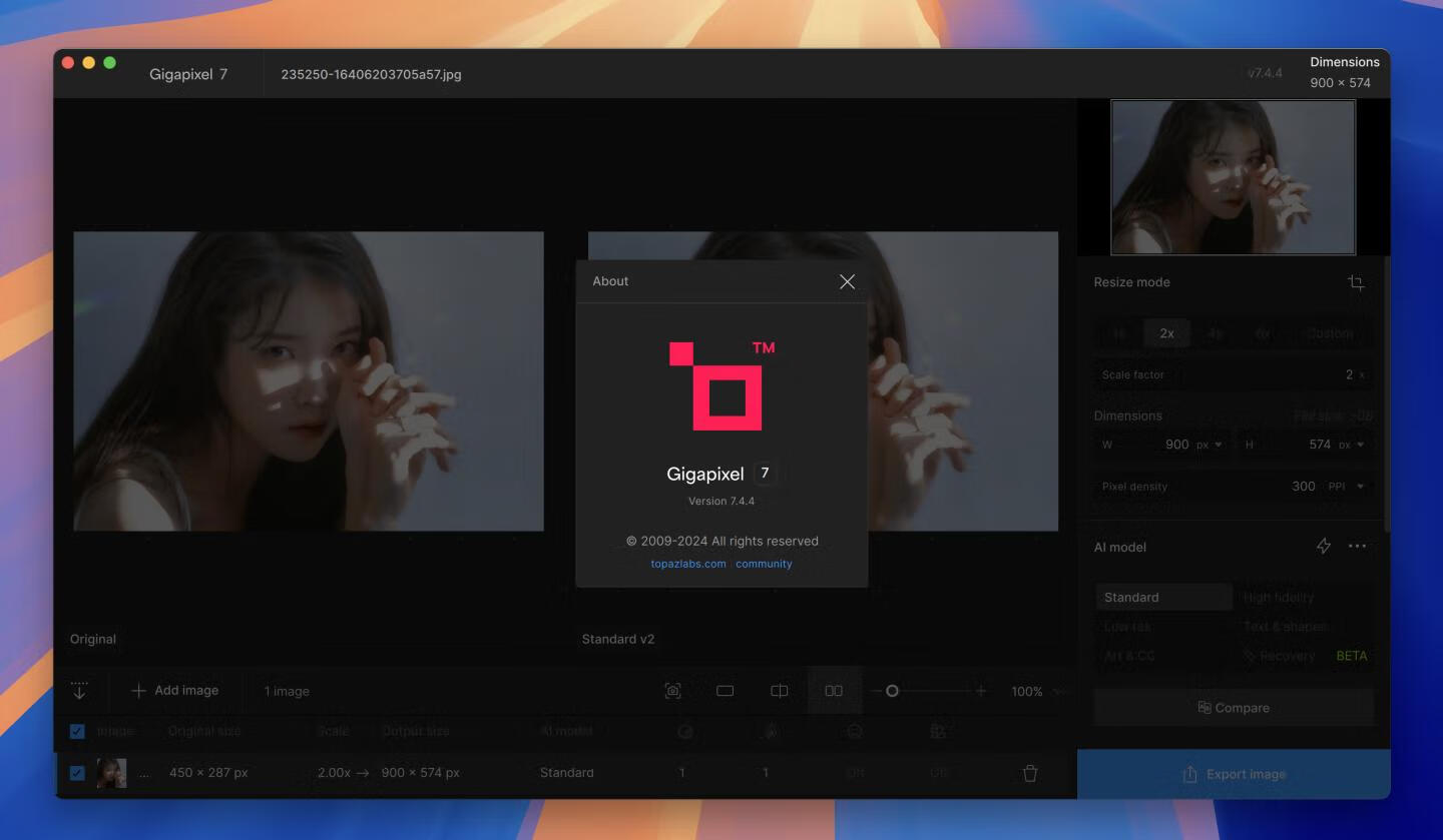 Topaz Gigapixel AI for Mac v7.4.4 直破版 图片无损放大软件