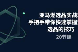 亚马逊选品实战班，手把手带你快速掌握亚马逊选品的技巧