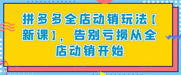 老陶拼多多全店动销玩法【新课】，告别亏损从全店动销开始