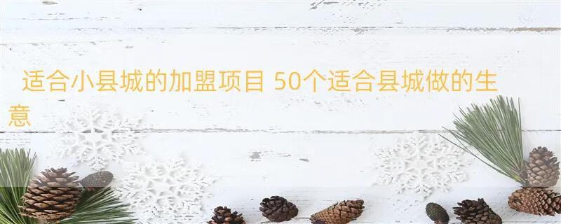 适合小县城的加盟项目 50个适合县城做的生意