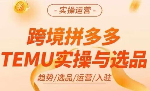 跨境拼多多TEMU实操与选品，多多temu跨境选品运营实操-狗凯之家源码网-网站游戏源码-黑科技工具分享！