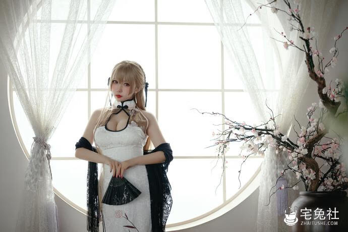 猫田圣奈奈-NO.006-白玉佳人.jpg 猫田圣奈奈(桃之啾啾)全套cos图片合集 明日方舟食铁兽可爱有肉
