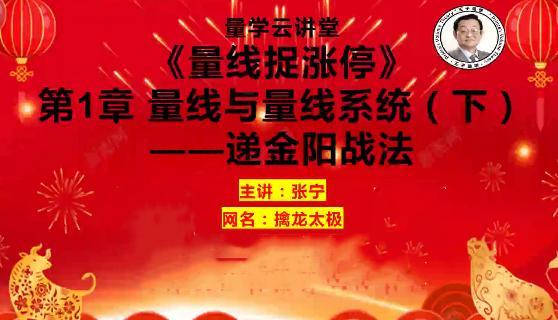 量学云讲堂 张宁基训第41期量线捉涨停视频课程