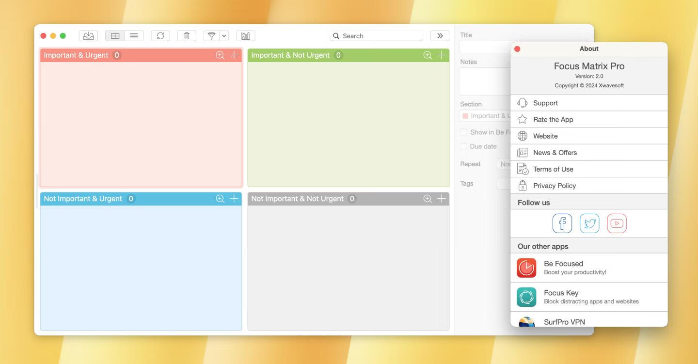 Focus Matrix for Mac v2.0激活版 智能任务管理器