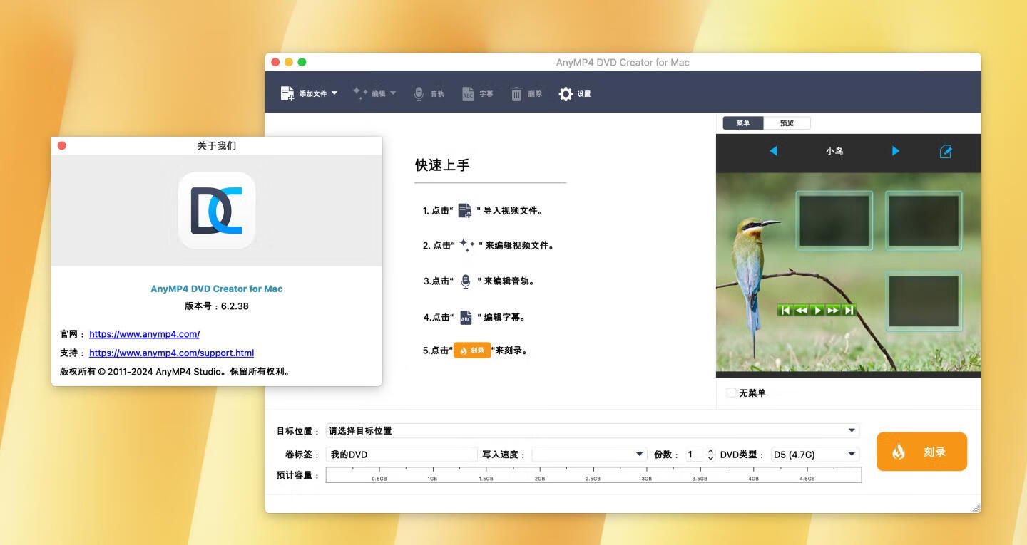 AnyMP4 DVD Creator for Mac v6.2.38激活版 DVD刻录软件