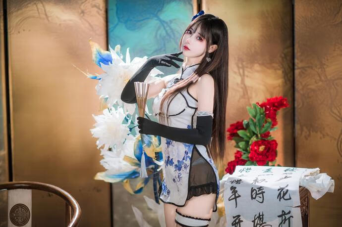 羽生三未-瓶儿 青花瓷旗袍[25P-307MB]