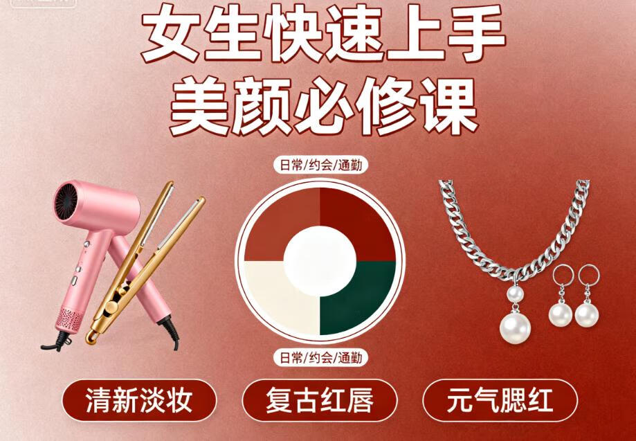 女生快速上手美颜必修课-稀缺资源网