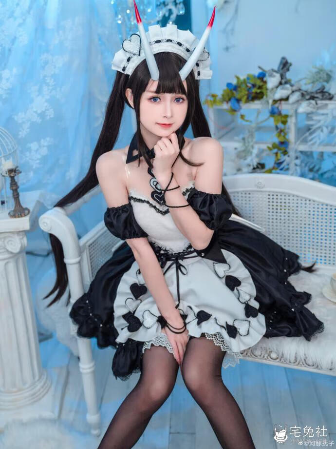 河豚抚子 cosplay作品013 能代女仆 (4) 宅兔社.jpg 河豚抚子全套作品图合集 能代女仆cos清新小仙女