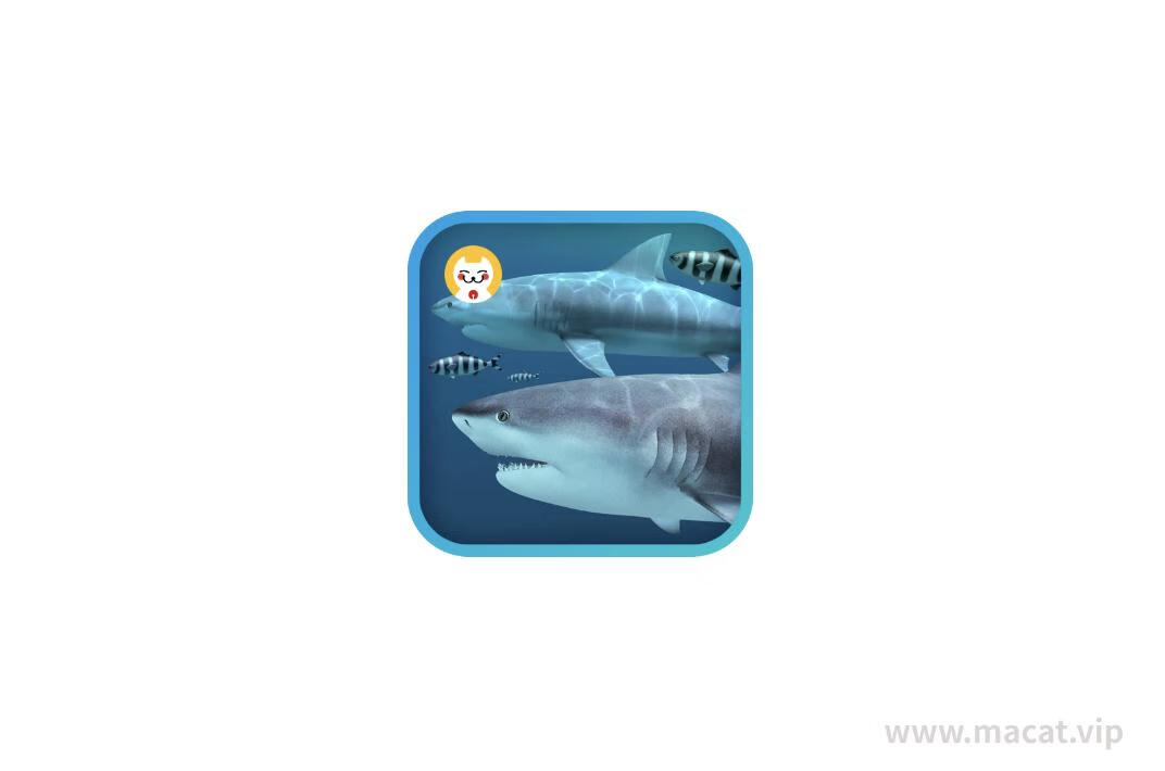 Sharks 3D for Mac v2.1.1 激活版 3D海底鲨鱼动态壁纸