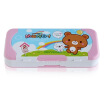 

Effective deli 95585 cute cartoon pupil stationery box three layers of plastic pencil box color random