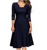 Nulibenna Pure Color Middle Sleeve Dress Skirt nulibenna kopen in de aanbieding