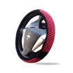 MUNIUREN winter short plush car steering wheel cover warm&comfortable car handle car decoration set wave pattern black gray medium factory direct hair
