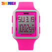 Skmei Women Men Sport Watch Candy Color Silicone Square Lcd Digital skmei kopen in de aanbieding