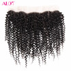 Alot Kinky Curly Lace Frontal Closure 13X4 Human Hair Deep Indian Virgin Top Quality huismerk kopen in de aanbieding
