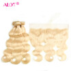 Alot Human Virgin Hair 613 Brazilian Body Wave Blonde Bundles With Frontal 134 Silk Bundle alot kopen in de aanbieding Alot Human Virgin Hair 613 Brazilian Body Wave Blonde Bundles With Frontal 134 Silk Bundle alot kopen in de aanbieding