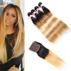 Siyusi Ombre Brazilian Straight Human Hair Bundles With Closure T1B27 Remy Weave 3 Lace siyusi kopen in de aanbieding Siyusi Ombre Brazilian Straight Human Hair Bundles With Closure T1B27 Remy Weave 3 Lace siyusi kopen in de aanbieding