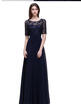 Babyonlinedress Sexy Sheer Navy Blue Lace Long Evening Dress 2018 Cheap V Back Embroidery Party Dresses babyonlinedress kopen in de aanbieding