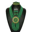 Unique Yellow Layered Crystal Beads Necklace Dubai Flower Jewelry African Wedding Beads For Women Nigerian Bridal Jewelry Set
